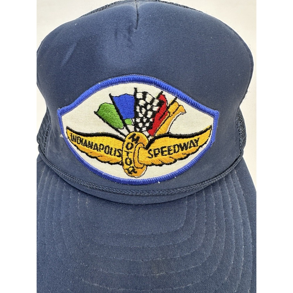 VTG Indianapolis Motor Speedway Trucker Hat Cap Blue Snapback Nissin Taiwan